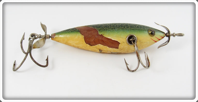 Vintage Heddon Green Crackleback Musky Muskellunge Minnow 700