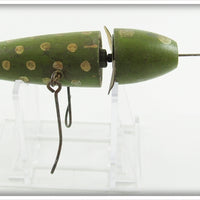 Vintage Charles Bennington Green & Gold Spotted Rotary Head Lure