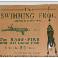 Gee Wiz Bait Co Swimming Floating Frog On Dealer Card