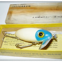 Fred Arbogast Blue Head White Body Jitterbug In Box