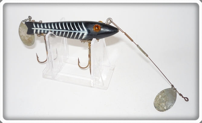 Vintage Heddon Black Shore Dowagiac Spook Lure 9109XBW