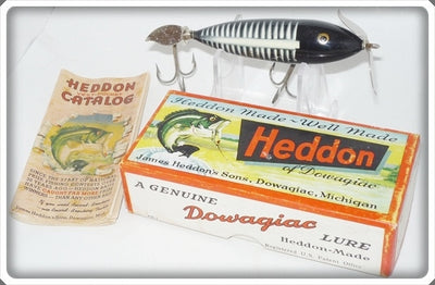 Vintage Heddon Black Shore Wounded Spook Lure In Box 9140 XBW