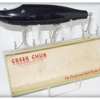 Vintage Creek Chub Solid Black Striper Pikie Lure In Box 6913