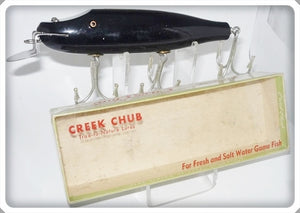 Vintage Creek Chub Solid Black Striper Pikie Lure In Box 6913