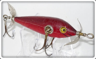 Vintage Heddon Dowagiac Blended Red 100 Three Hook Minnow Lure 104
