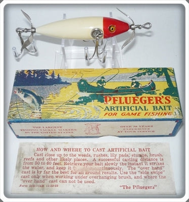 Pflueger Red Head White Neverfail Three Hook Minnow Lure In Box 3196