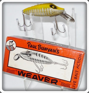Vintage Paul Bunyan Yellow Shore Weaver Lure In Box