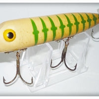 Vintage Rinehart White Green Bar Buzzer Lure 