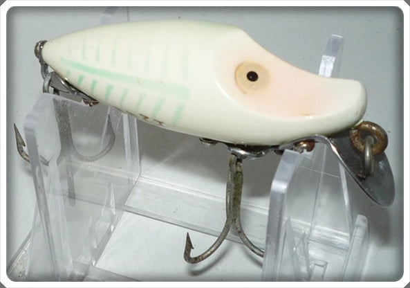 Heddon Spook Ray White With Pink Face & Green Shore Midget River Runt