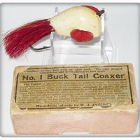 W.J. Jamison Red & White No 1. Buck Tail Coaxer Lure In Box
