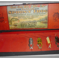 Vintage Heddon's New Spoon-Y Frog Dealer Box With Lures