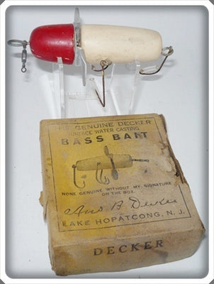 Vintage Ans B Decker Red & White Bass Bait Rotary Head Lure