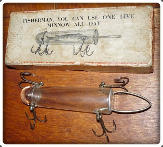 do fishing lures come in glass Detroit Glass Minnow Tube Company Glass Minnow Tube In Box For Sale