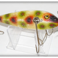 Heddon White With Red, Green & Black Spots Dummy Double Lure 1500