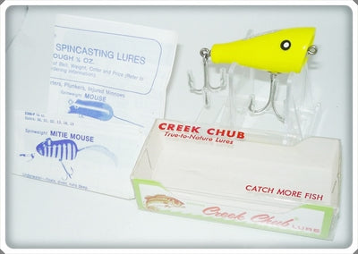 Vintage Creek Chub Fluorescent Yellow Midget Plunker Lure 5923 Special