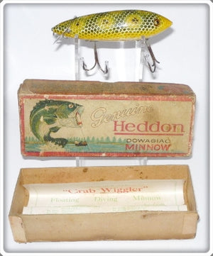 Vintage Heddon Frog Scale Crab Wiggler Lure 1809J In Box