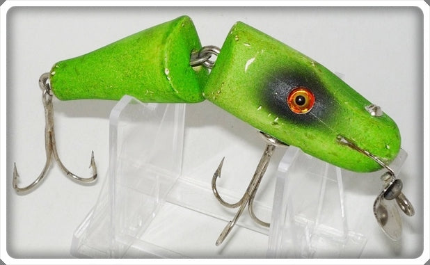 fire plug fishing lure Creek Chub Fluorescent Green Gantron Fireplug Baby Jointed Pikie 2700