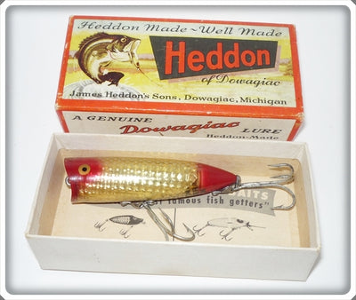 Heddon Gold Foil With Red Head & Tail Chugger Spook Lure 