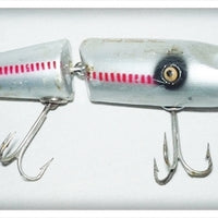 Vintage Creek Chub Silver Red Lines Jointed Pikie Lure 2600 DD Special