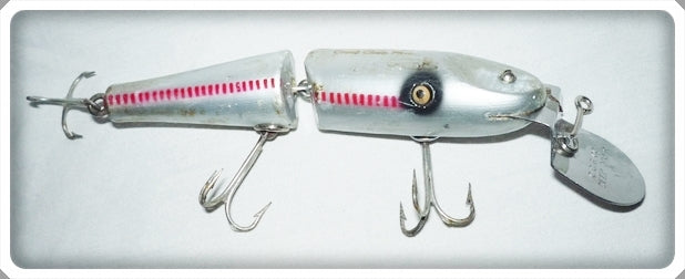 Vintage Creek Chub Silver Red Lines Jointed Pikie Lure 2600 DD Special