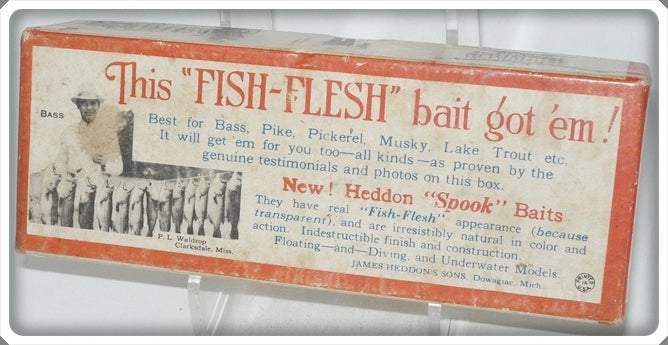 Vintage Heddon Silver Herring Kingfish Vamp Spook Lure Box KF9759SH