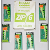 Heddon Zip 6 Lure Holder With Green Striped Alewife Hedd Plugs 880 FB