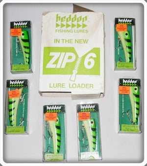 Heddon Zip 6 Lure Holder With Green Striped Alewife Hedd Plugs 880 FB