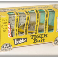 Vintage Heddon Yellow Tiger Bait Lure In Circus Cage Box