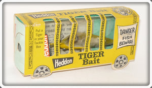 Vintage Heddon Yellow Tiger Bait Lure In Circus Cage Box