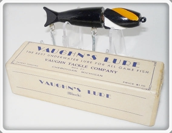 Vaughn Tackle Company Black, Orange & White Vaughn's Lure In Box