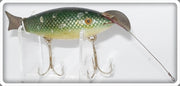 Vintage Chas W Lane Green & Gold Scale Wagtail Wobbler Lure