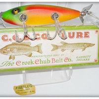 Vintage Creek Chub Rainbow Fire Lefty Injured Minnow Lure 1531