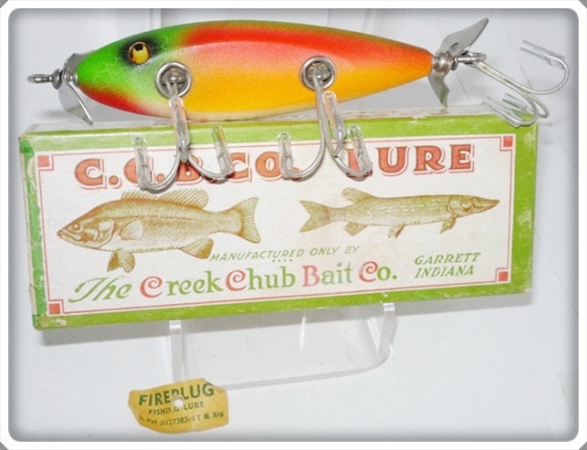 Vintage Creek Chub Rainbow Fire Lefty Injured Minnow Lure 1531