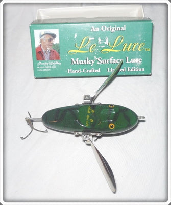 Vintage Frenchy LaMay Green & Black Le-Lure Musky Surface Bait