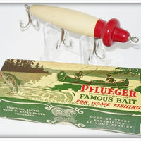 Vintage Pflueger Luminous Red Head Magnet Lure 3697 In Box
