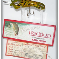 Vintage Heddon Green Frog Luny Frog Lure 3509B In Box