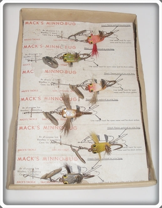 Vintage Mack's Tackle Mack's Minno-Bug Dealer Box Of Lures