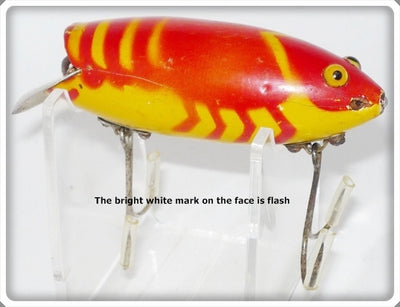 Vintage F.B. Hamilton Red & Yellow Medley's Wiggly Crawfish Lure
