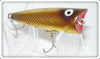 Vintage Heddon Gold Brown Chrome Tiny Chugger Spook Lure 337 VGS