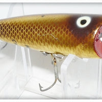 Vintage Heddon Gold Brown Chrome Tiny Chugger Spook Lure 337 VGS