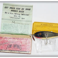 Vintage Michigan Lakes Tackle Co Black Swallow Fin Wing Lure In Box