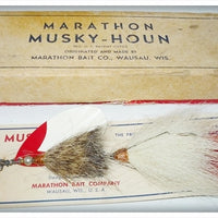 Vintage Marathon Bait Co Red & White Marathon Musky Houn Lure In Box