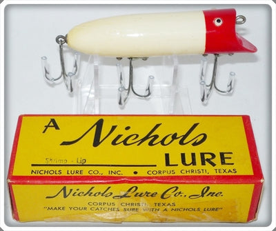 Vintage Nichols Lure Co Red & White Jumbo Killer Lure In Box 