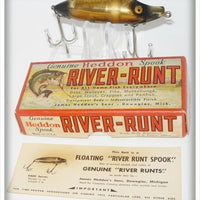 Vintage Heddon Fish Flash Gold & Black No Lip River Runt FF-9400-GB