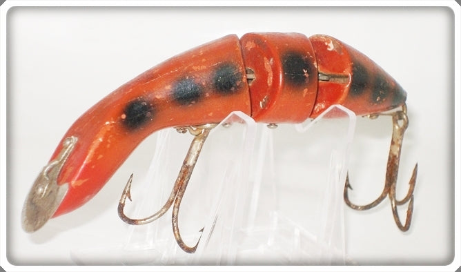Vintage Heddon Orange Black Spots Gamefisher Lure 5509V 