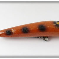 Vintage Moonlight Orange Black Spots Single Hook Pikaroon Lure 2500