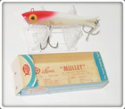 Vintage Pico Lures White Red Head Pico Mullet Lure In Box