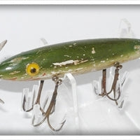 Vintage Pflueger Green Wooden Wizard Minnow Lure