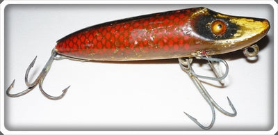 Vintage Heddon Red Scale Baby Vamp Lure 7409H