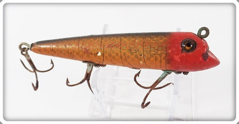 Vintage Heddon Red Head Shiner Darting Zara Lure 6559PRH 